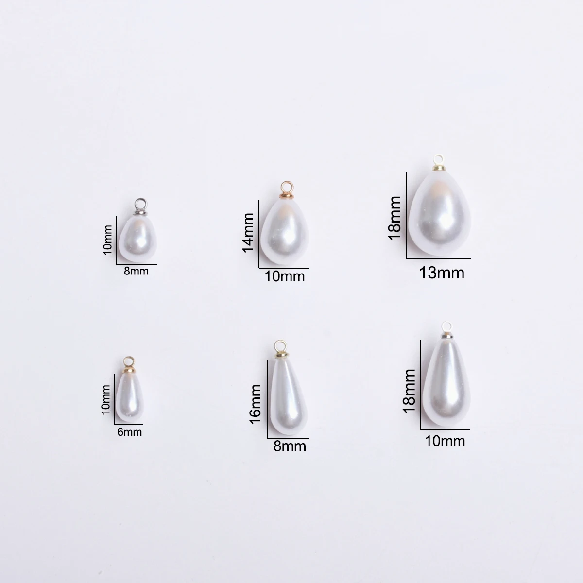 5Pcs 10-18mm Earrings Necklace Imitation Pearl Charm Brooch Bright Bracelet Teardrop Faux Pearl Pendant  DIY Party Gift Fashion