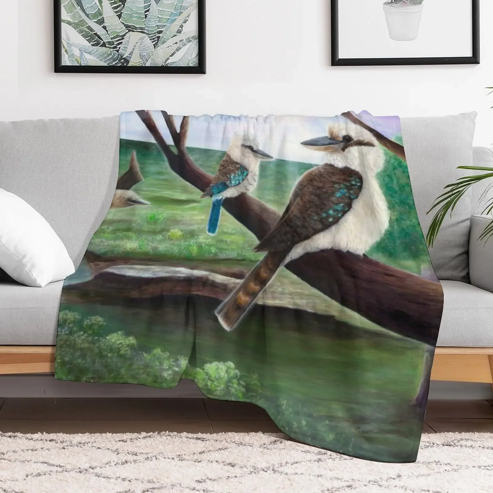Kookaburra Haven Throw Blanket Shaggy Furry Soft Blanket for Bedroom Living Room
