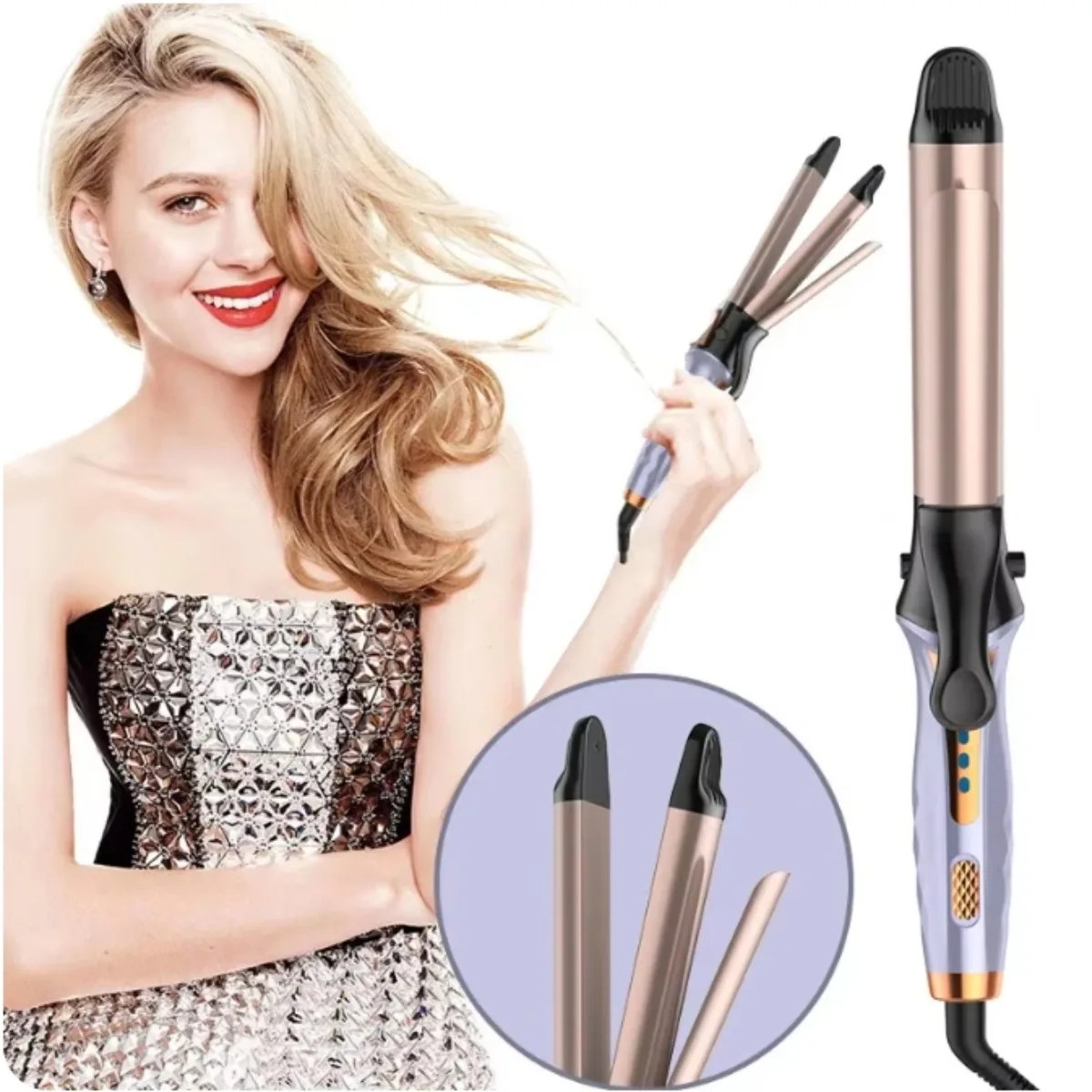 2 in 1Twist Straightening Curling Iron Combo for Curl Wave Straighten Women Hair Straightener and Curler