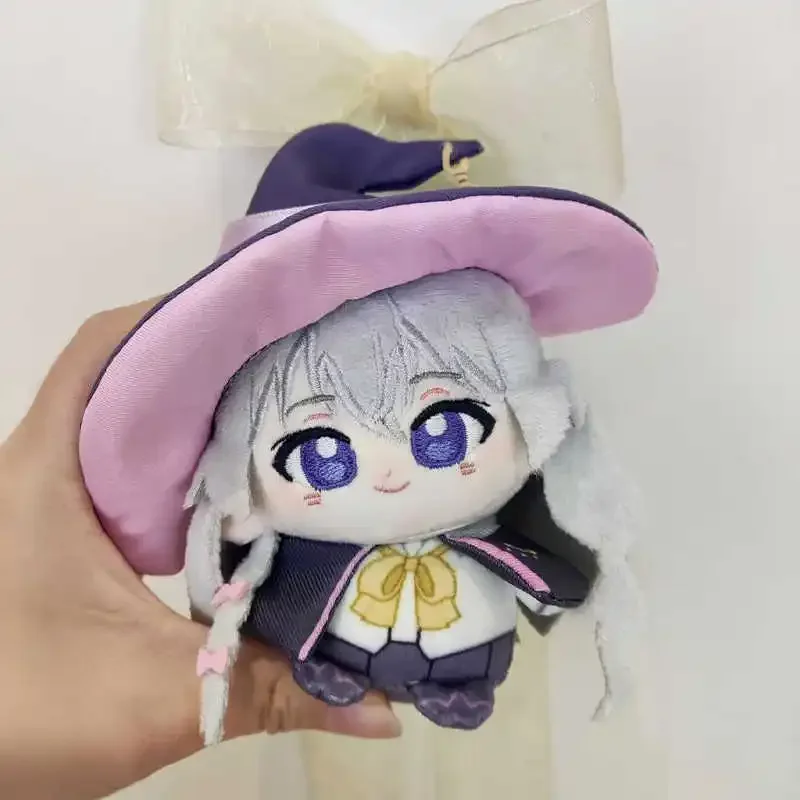 Cute Girl Elaina Attribute Adorable Sitting Posture Printed Body Pendant Plush Cotton Doll 10cm Anime Cosplay Pendant Toys