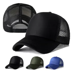 Blank Advertising Cap Travel Hat Parent Child Peaked Cap Casual Solid Color Mesh Baseball Cap Adjustable Snap Hat