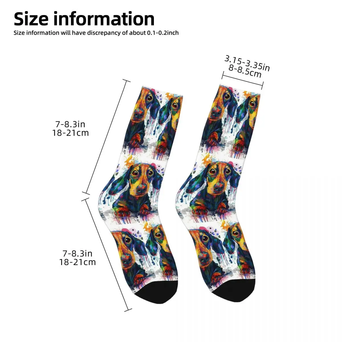 Dachshund Dog Art Socks Harajuku Sweat Absorbing Stockings All Season Long Socks Accessories for Man's Woman's Gifts