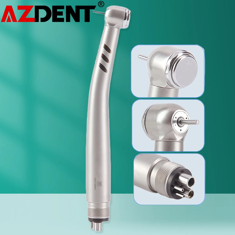 Azdent Dental Handpiece High Speed Ceramic Bearing Push Button Standard Head 4 Spray Stainless M4/B2 Ceramic Rotor Dentist Tools