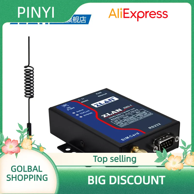 

RS485/232 to 2G/3G/4G Modbus gateway multi-host 4G converter ZLAN8303-7