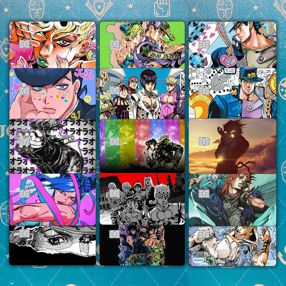 Pegatina de piel de tarjeta de crédito de TV de Anime, pegatinas mate de Jonathan Joestar para VISA JCB MasterCard y otras tarjetas IC, protege la decoración