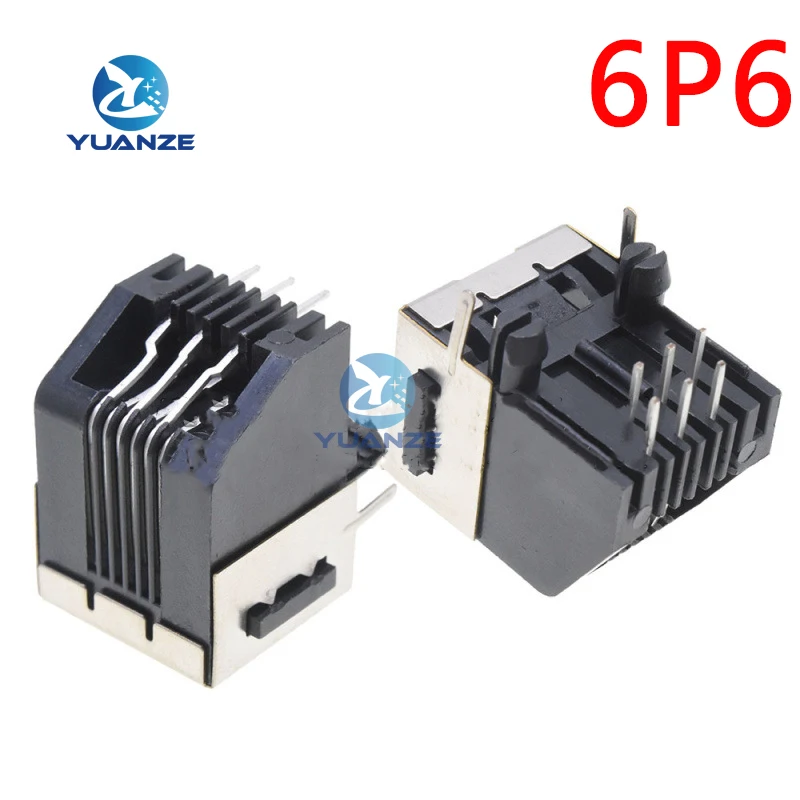 5PCS RJ11 telephone female socket Right Angle 57 5722 6P6C female socket pcb connector 6PIN PCB