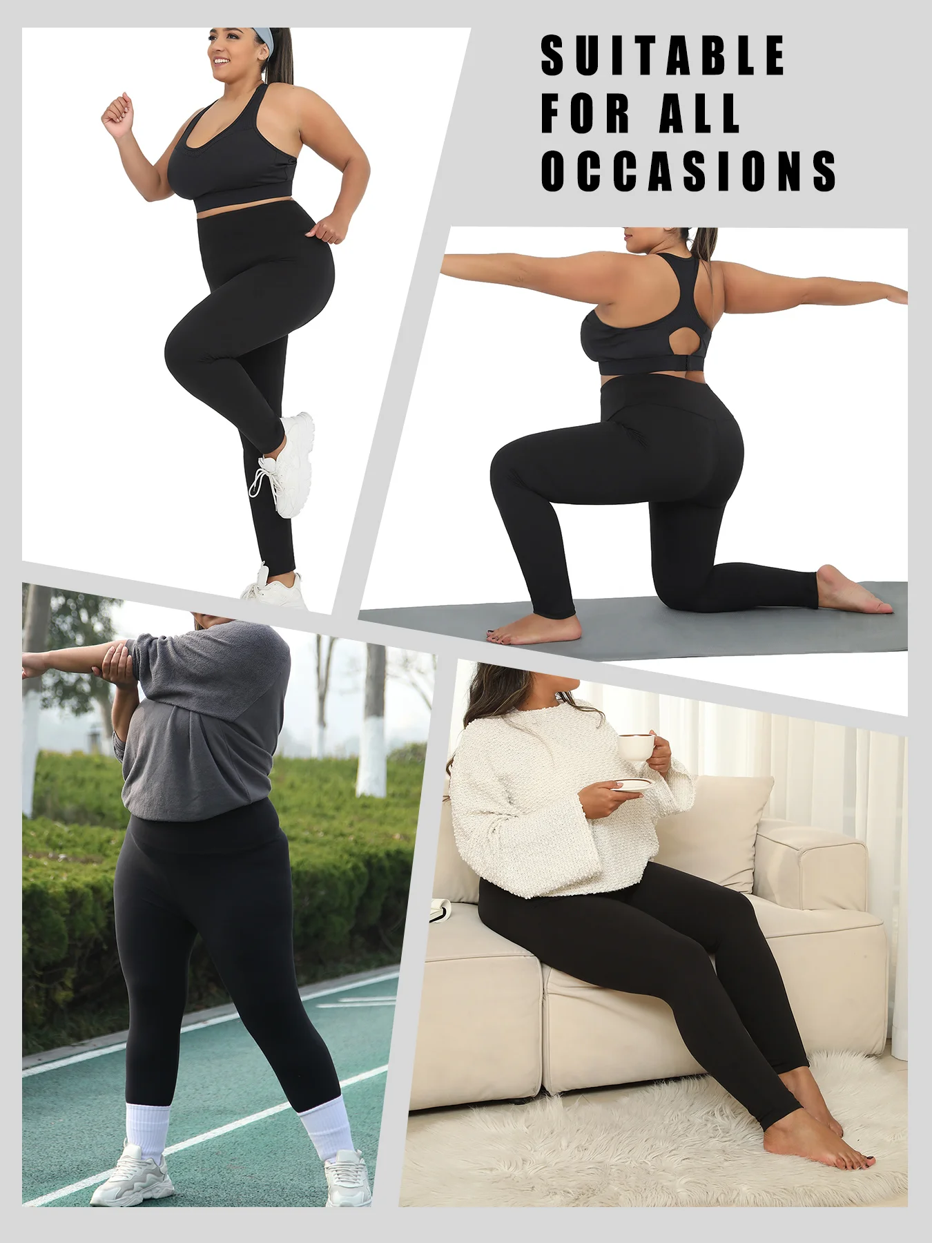 Plus Size Women's Super Soft Leggings High Waisted Tummy Control Workout Yoga Running Athletic Push Up Gym Fitness Leggings