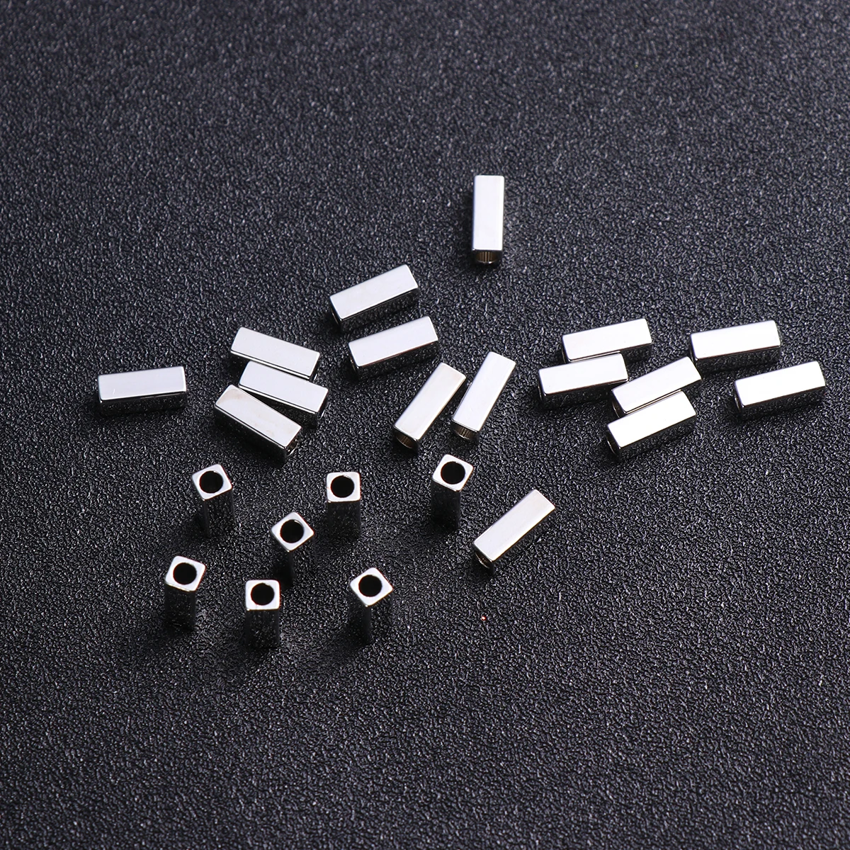 

50 Pcs Rectangular Tube Jewelry Bead Beads for Making Number Charms Jewellery Necklace