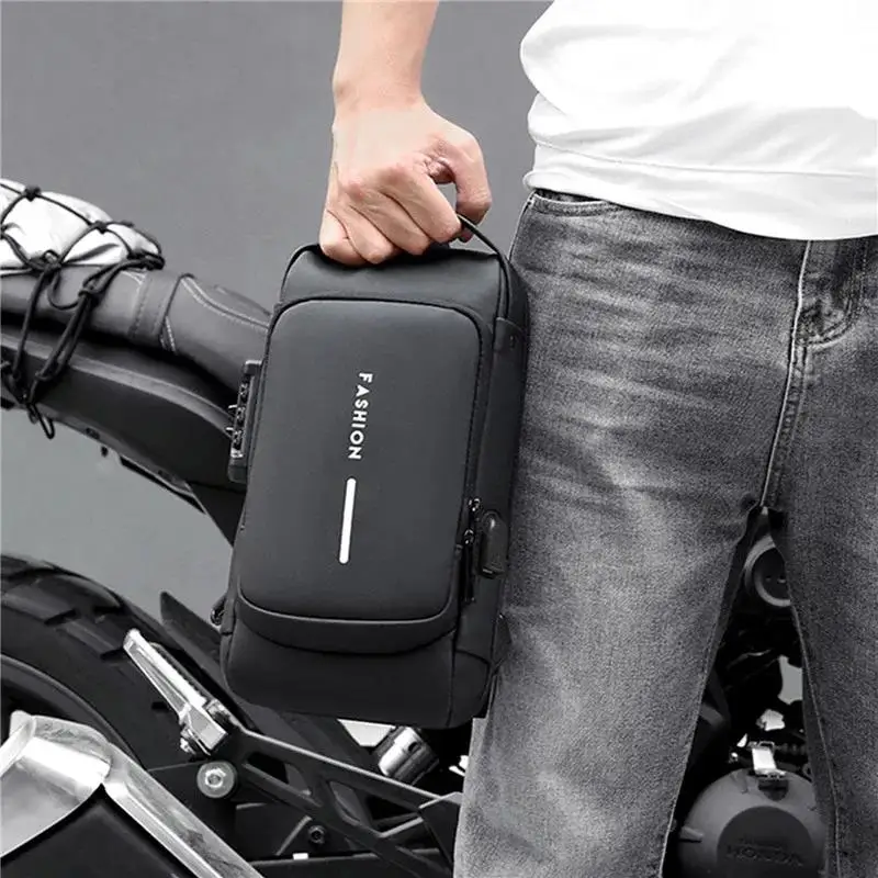 

New Chest Bag for Men Crossbody Waterproof USB Shoulder Anti-Theft Travel Messenger Sling Pack Fashion Luxury Designer