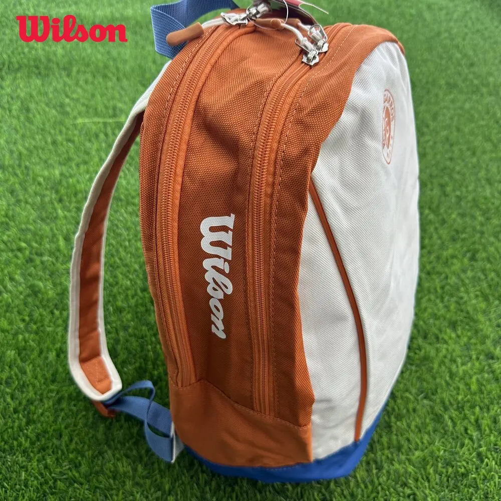 Wilson 2024 Team Roland Garros Backpack French Open Large Capacity Orange Blue Grey Double Shoulder Tennis Bag