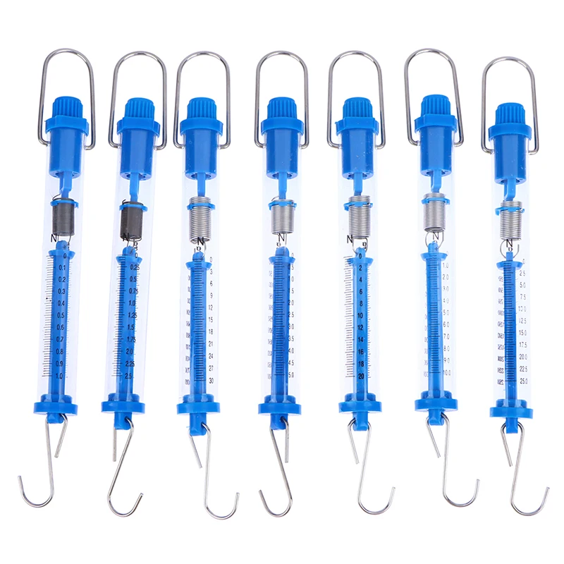

Transparent Body Tubular Newton's Spring Scale Dynamometer Practical Easy Hanging for Classroom Plastic Material