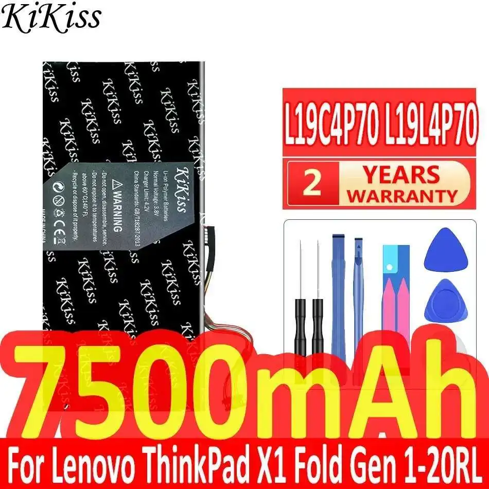 

Battery L19C4P70 L19L4P70 L19M4P70 7500Mah For Lenovo Thinkpad X1 Fold Gen 1-20RL 1-20RK SB10T83126 SB10T83127 5B10W13884 Laptop