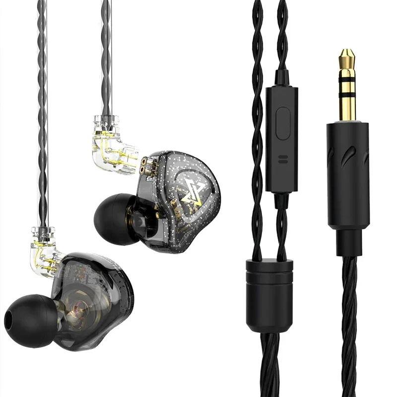 QKZ AK3 FiLe Kabelgebundener Kopfhörer mit Mikrofon, HiFi-Musikmonitor, Bass-Kopfhörer, Headset mit Geräuschunterdrückung für Sport-Gaming-Ohrhörer