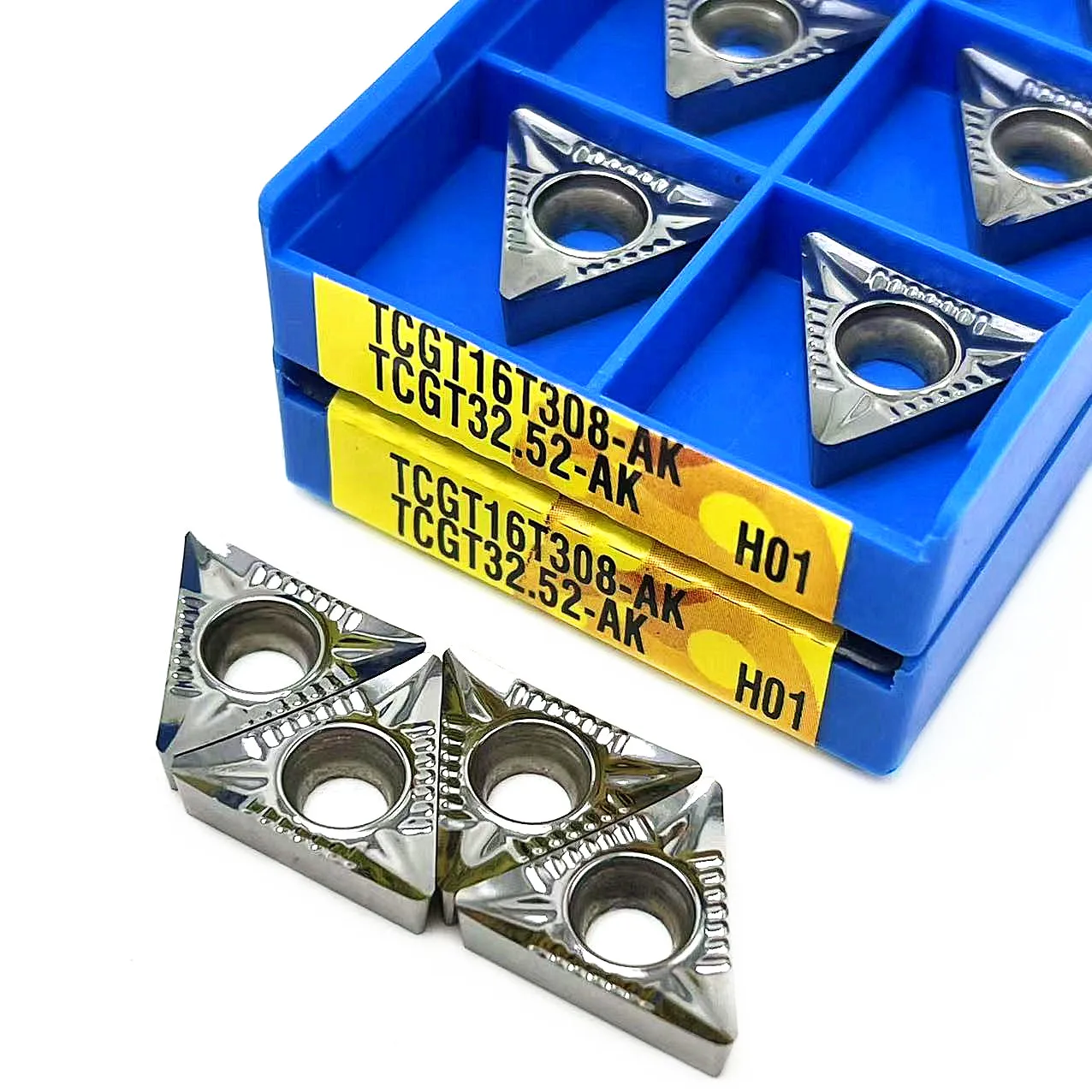 10ชิ้น TCGT16T304 TCGT16T302 TCGT16T308 AK H01อลูมิเนียมแทรกเครื่องมือกลึงภายใน CNC กลึงเครื่องมือเครื่องกลึง indexable