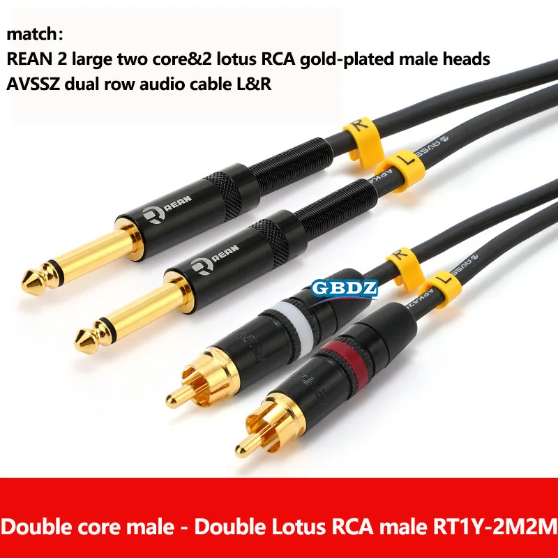 

6.35 Dual 1/4 Inch TS To Dual RCA Stereo Audio Amplifier Cable RCA To RCA Balanced Stereo Male To Male Adapter Cable