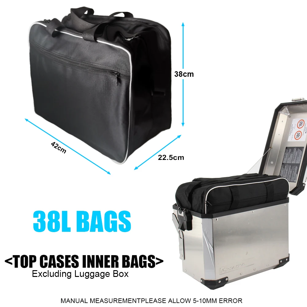 31L/38L/45L Motorcycle Side Box Bag Waterproof Liner Bag Suitcase Multi-purpose Shoulder Bags For BMW R1200GS For Kawasaki