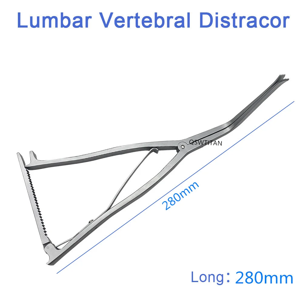 QSWTITAN Lumbar Vertebral Retractor Stainless Steel Lamina Spreder Forceps Bone Distractor Pet Orthopedic Instruments