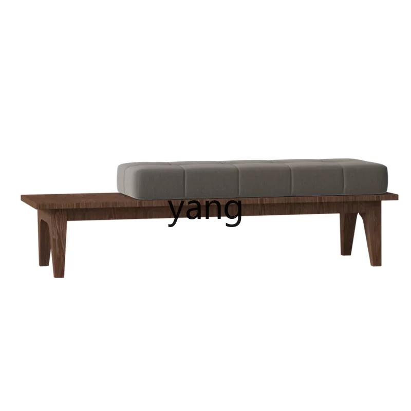 

CX New Chinese Style Solid Wood Fabric Sofa Stool Living Room Rest Area Bench