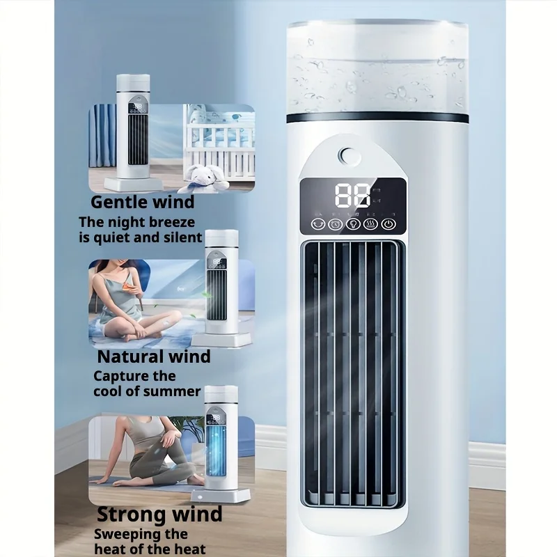 휴대용 USB 에어컨 팬, 120 °   진동, 100ml 워터 미스트 냉각, 타이머, 저전압 안전, 사무실, 침실에 이상적