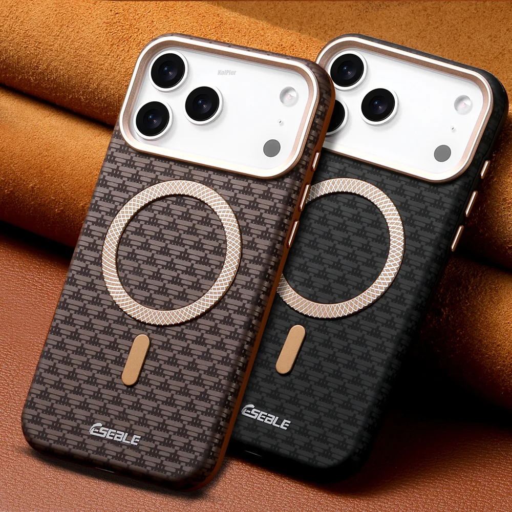 

Wireless Charge Luxury PU Leather Case For iPhone 17 PRO MAX AIR Slim Magnetic Hard Cover With Metal Lens Protection