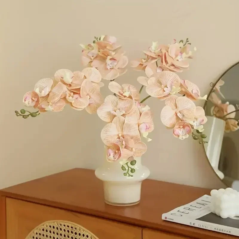 

New 7-head Film Texture Butterfly Orchid for Home Wedding Arched DIY Decoration Desktop Vase Artificial Flowers Outdoor Floral