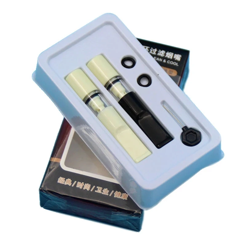 Cigarette Holder Filter Reduce Tar Cleanable And Reusable Recycling Mouthpiece Smoking Accessories 2 Pcs/Pack