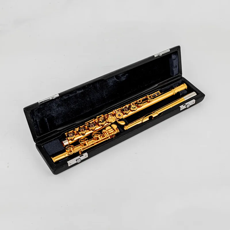 

Muramats Flute Professional Cupronickel C Key 17 Open Hole Flute gold Plated Musical Instruments With Case and Accessories