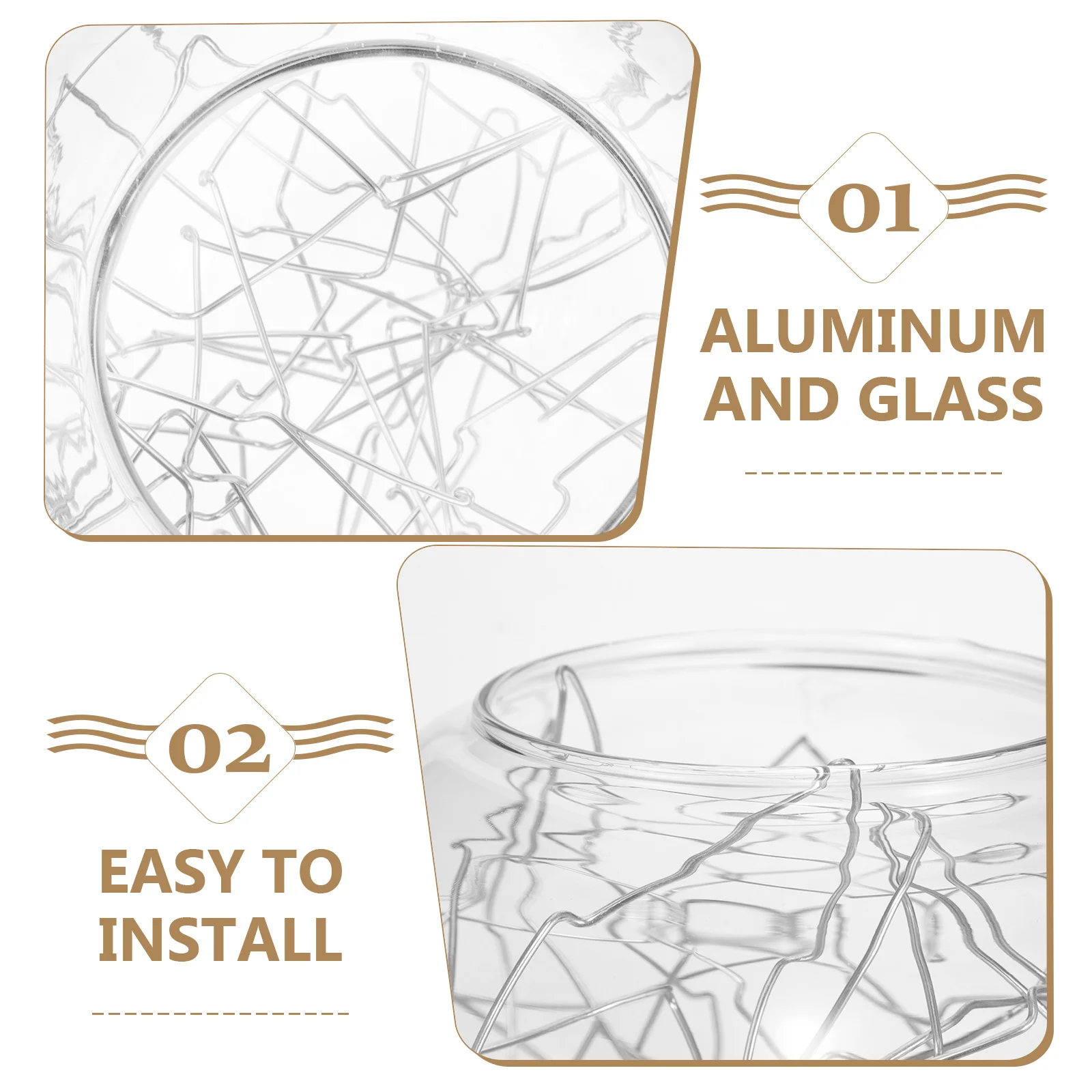 

Single Hole Round Glass Globe Lampshade with Wire Frame Decorative Ball Lamp Shade Cover for Pendant Ceiling Chandelier Lighting