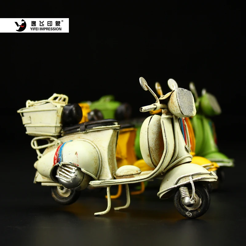 vintage handmade metal crafts miniatures Cute Little motorcyde model home kids room ornaments decoration Birthday gift