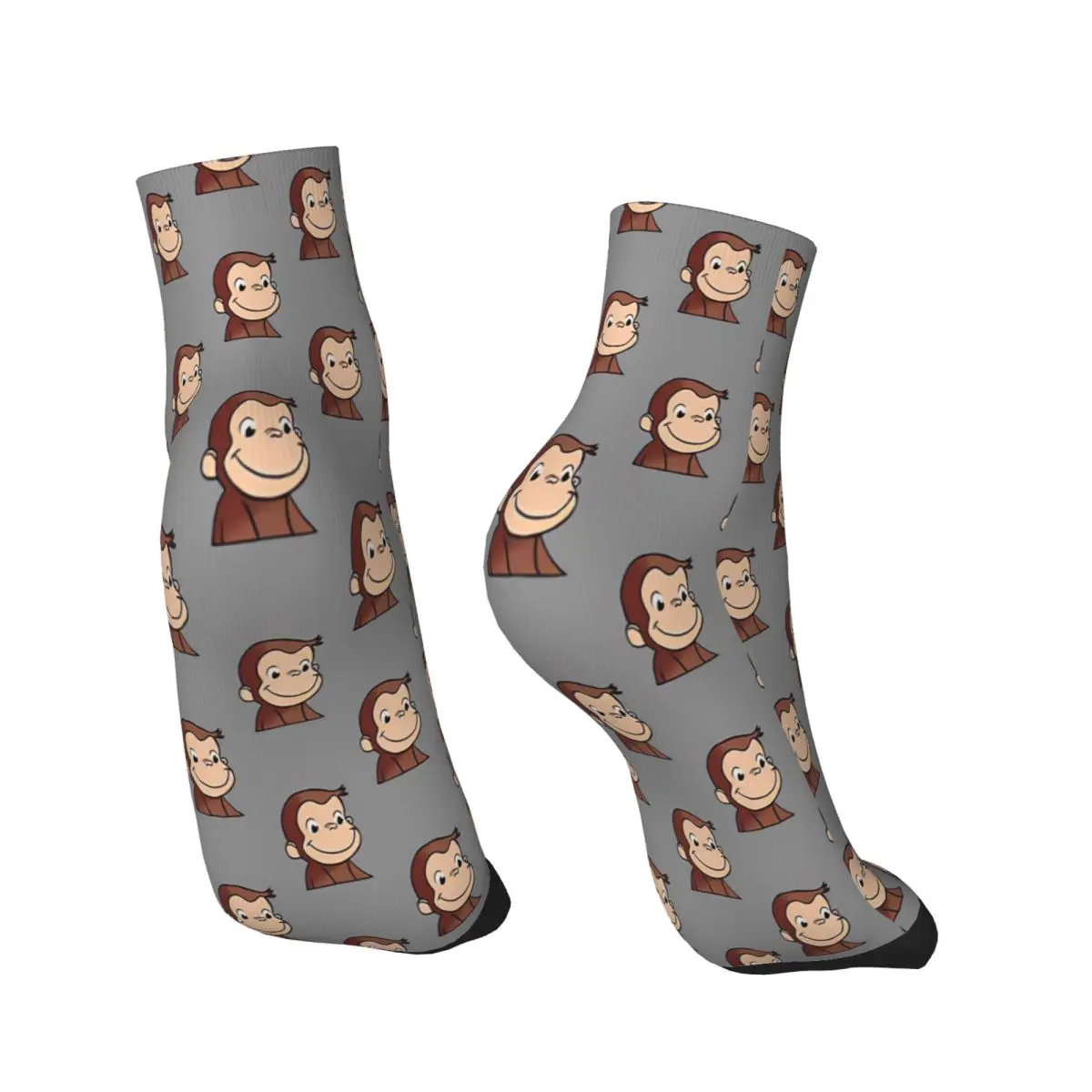 Curious George Ankle Socks Male Mens Women Autumn Stockings Printed