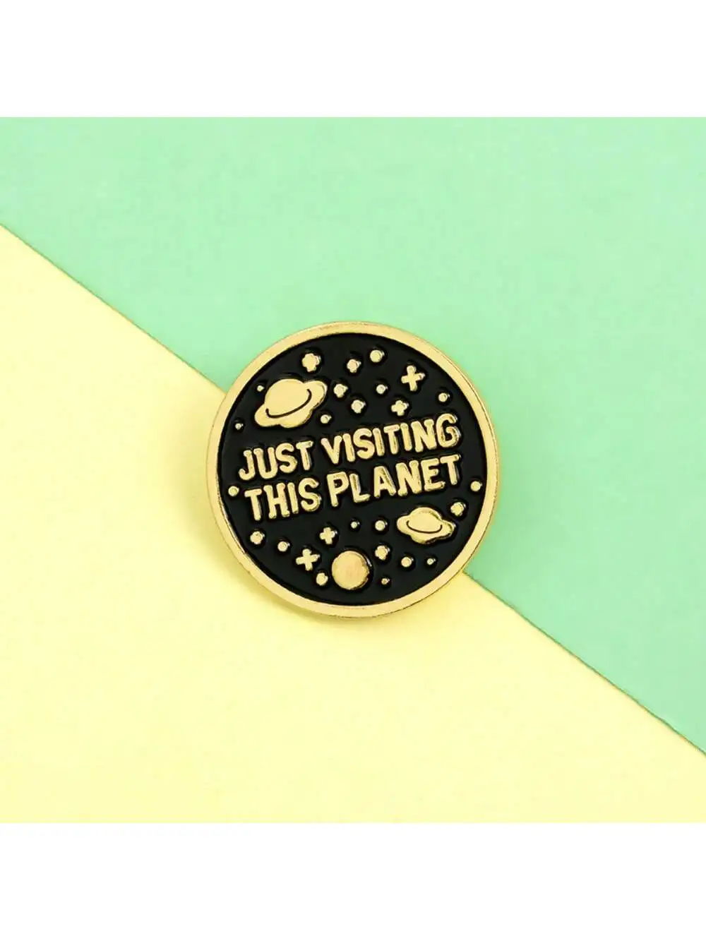 1pc Planet Creative Enamel Brooch - Unique Fashion Pin for Friends and Space Lovers