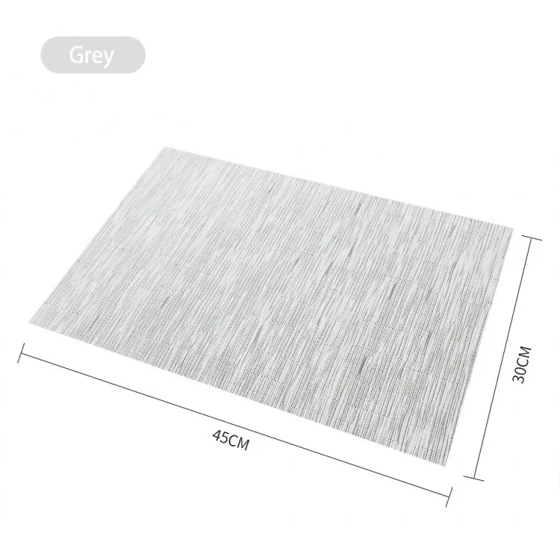 Hot Sale Woven PVC Place Mat Color Available Customized Bamboo Placemats Gray-white Eco-friendly  Dining Table Mat