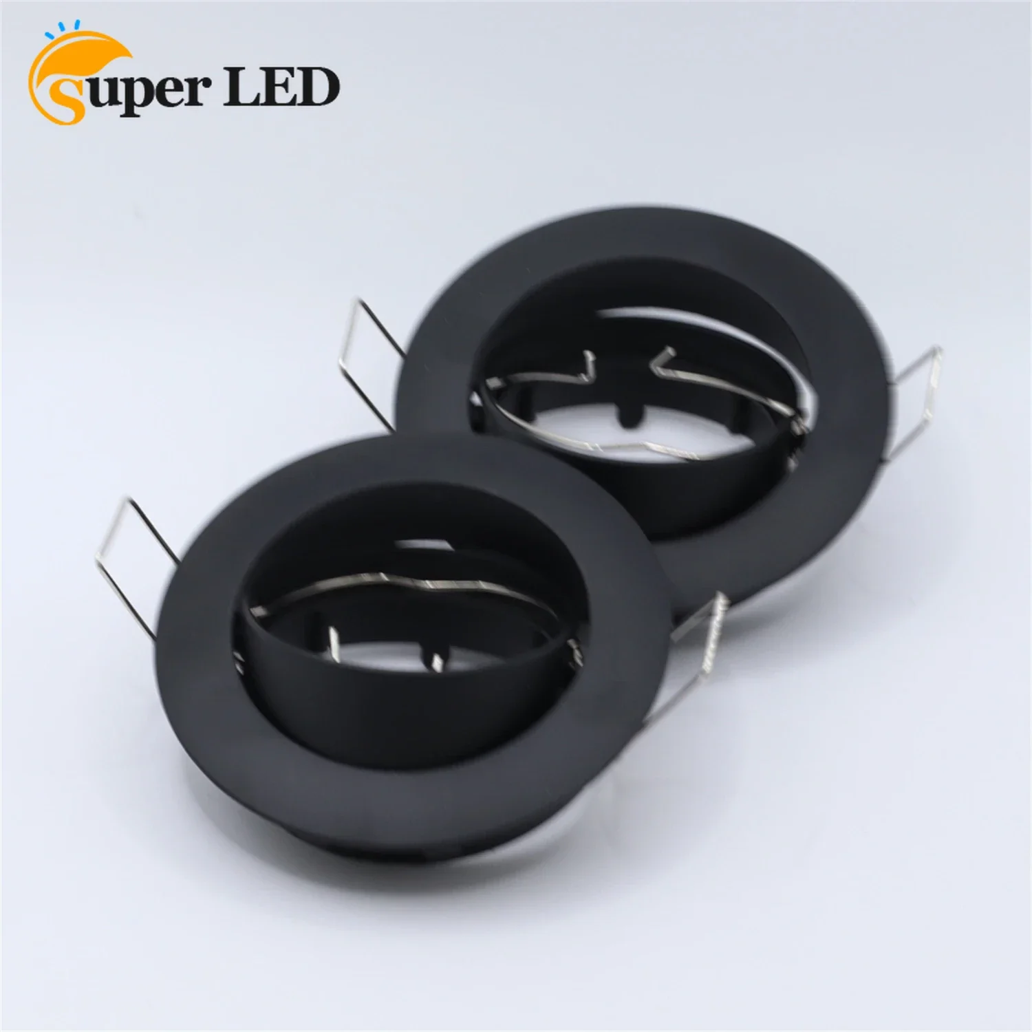 Chrome Black Round Fixed Downlight Fittings GU10 MR11 Dia80mm Cut Hole 70mm Zinc Alloy Fixtures Frames