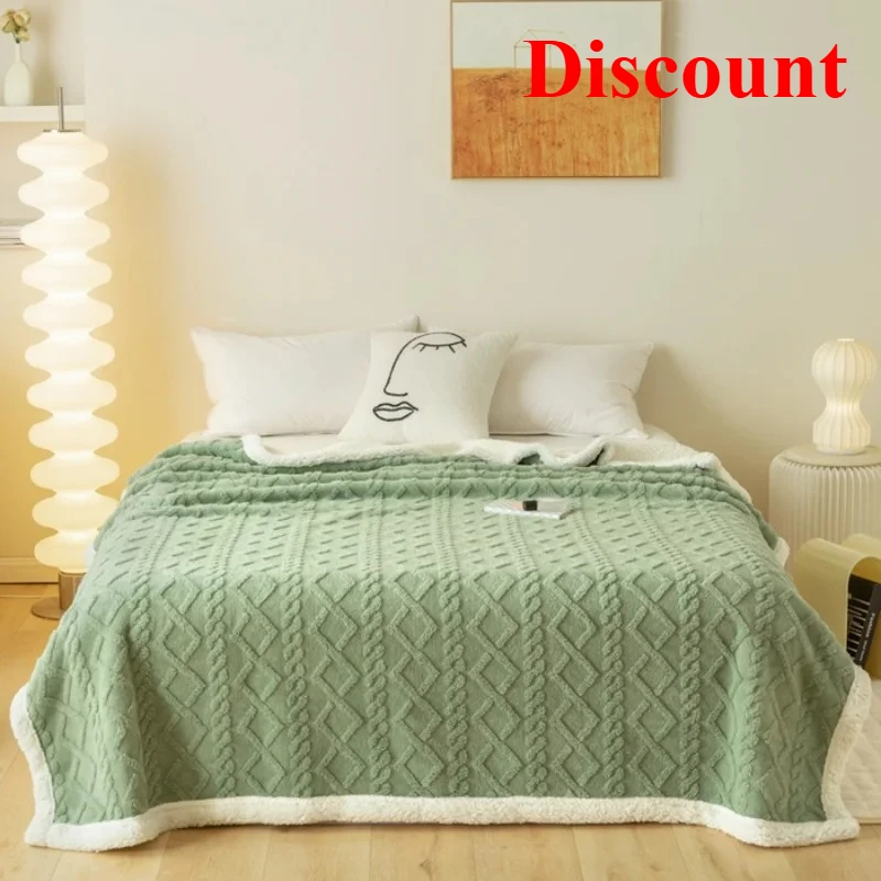 

2025 new A Tapestry Blanket Tafurong Lamb Wool Blanket Thickened Warm Leisure Office Nap Blanket