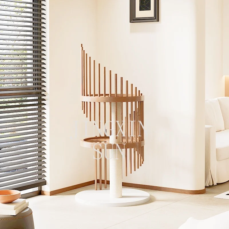 

Modern Luxury Cat Tree Large Wooden Cat Tower with Ladder Hammock Classic Style