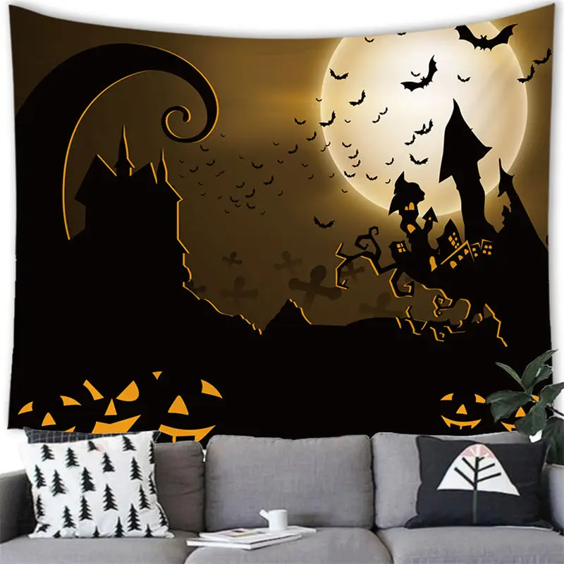 Art Halloween Elements Tapestry Wall Hanging Home Decor  Room Dorm    Backdrop Cloth