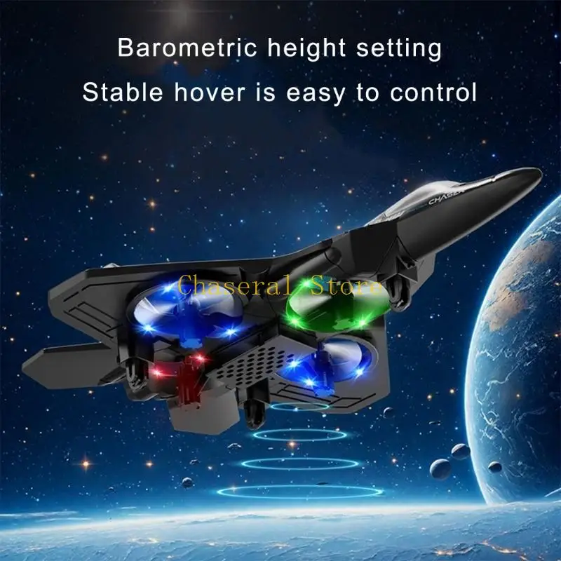 E7CE Landing Aircraft Remote Control Toy Headless Rolling Toy for Kids Foam Education Toy Aerobatic Moves