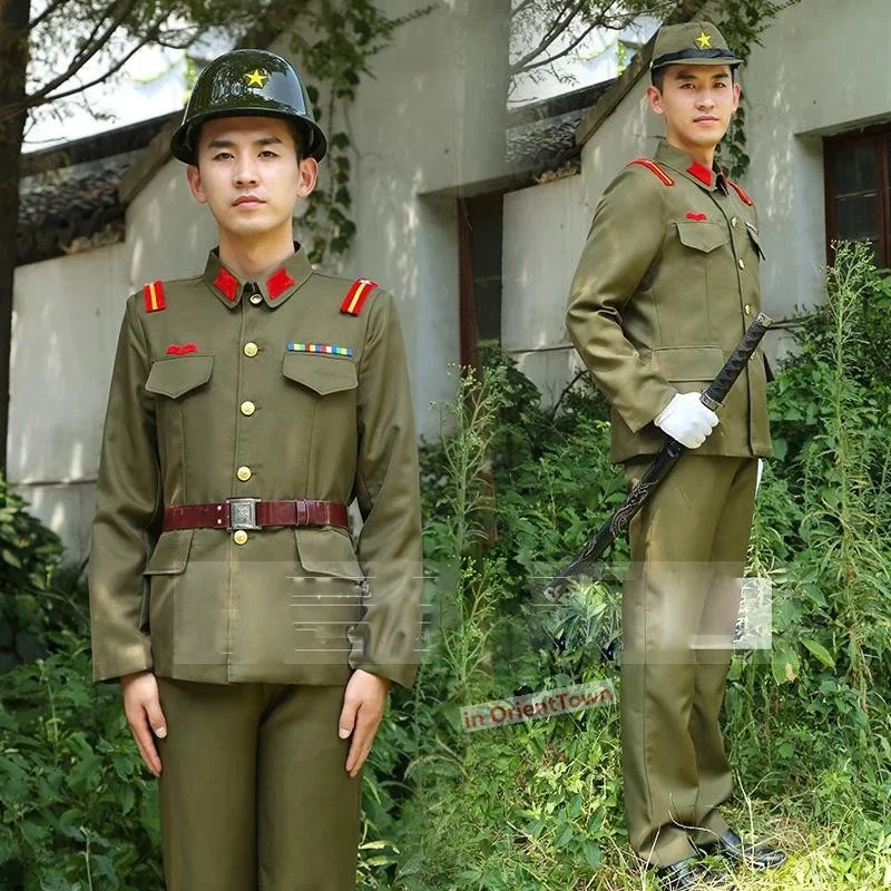 TV Movie Base Japan Imperial Officer Cosplay Traditional Vintage Green Uniform Stage Drama Show Performance Japanese Costume