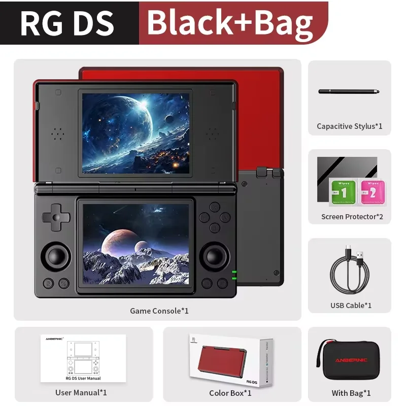 Anbernic RG DS Retro El Oyun Konsolu Video Oynatıcı 4 inç IPS Çift