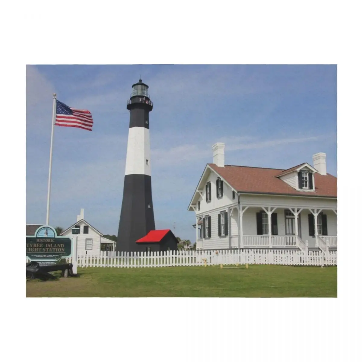 Tybee Island Lighthouse رمي بطانية الفانيلا بطانيات للسرير بطانيات كبيرة ناعمة مزخرفة #1