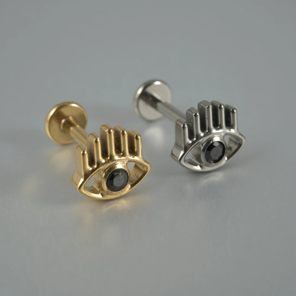 G23 Titanium Threadless Push In Labret Lip Rings