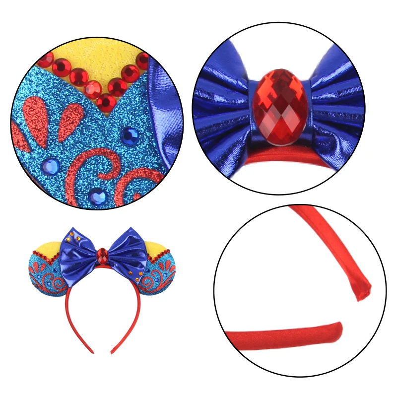 عصابات رأس ديزني ميكي ماوس برينسيس سنو وايت للفتيات، إكسسوارات شعر على شكل آذان التفاح والسمم للنساء، رباط شعر الملكة #5