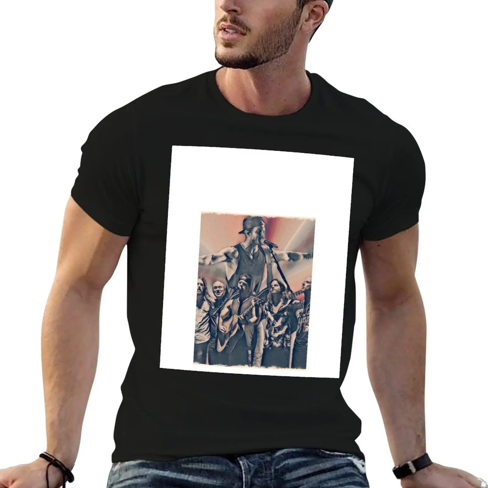 Kip Moore T-Shirt graphics blacks animal prinfor boys Men's clothing