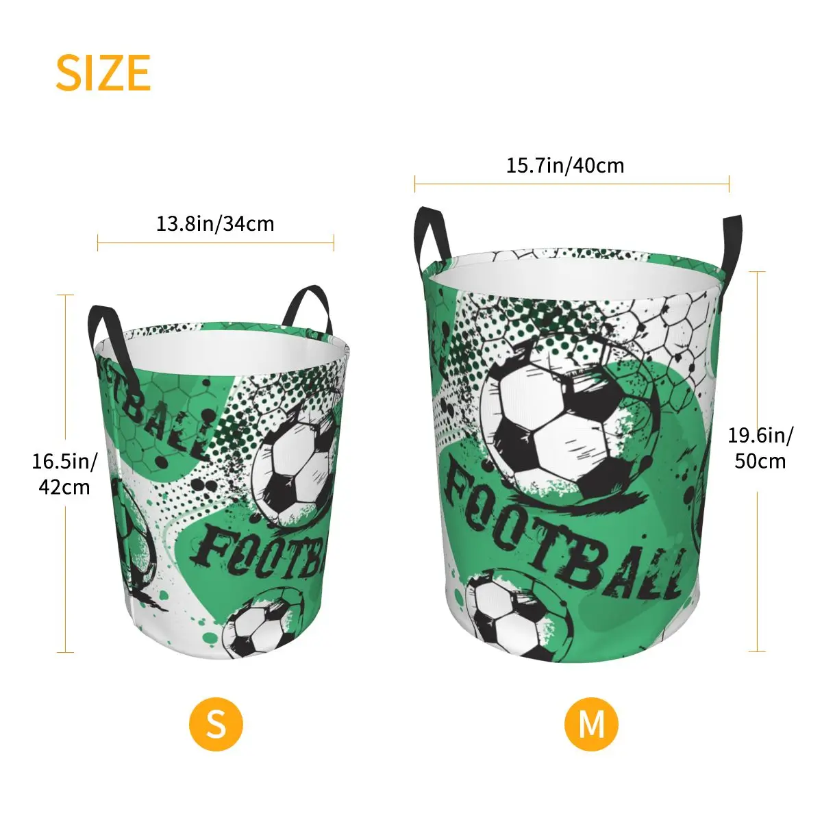 Laundry Basket Abstract Football Grunge Urban Pattern Cloth Folding Dirty Clothes Toys Storage Bucket Household Storage Basket