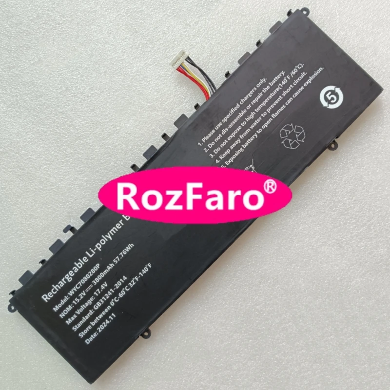 

RozFaro для Ninkear DS16 LVBIAO WYC7080280P 7080280P 15,2 В 3800 мАч 57,76 Втч аккумулятор для ноутбука 10-контактный 9-проводной для Crelander DS16