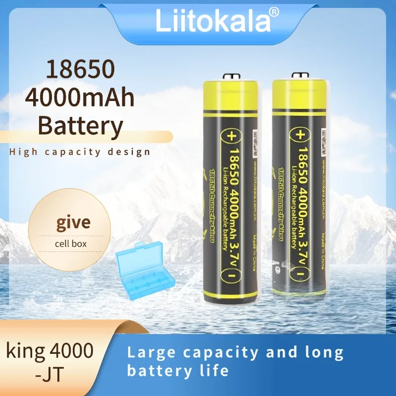 LiitoKala 3.7 فولت King4000-JT + صندوق بطاريات 18650 قابلة للشحن 4000 مللي أمبير معدل تفريغ عالي للمصابيح الكاشفة #5