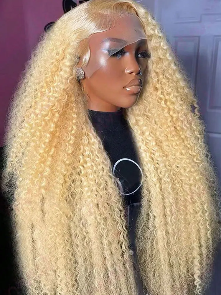 

40-дюймовый 613 Медовый Блондин Вода 13x6 HD Парик Фронта Шнурка Человеческих Волос Свободные Глубокие Волны Цветные Вьющиеся 13x4 Парик Фронта Шнурка Для Женщин