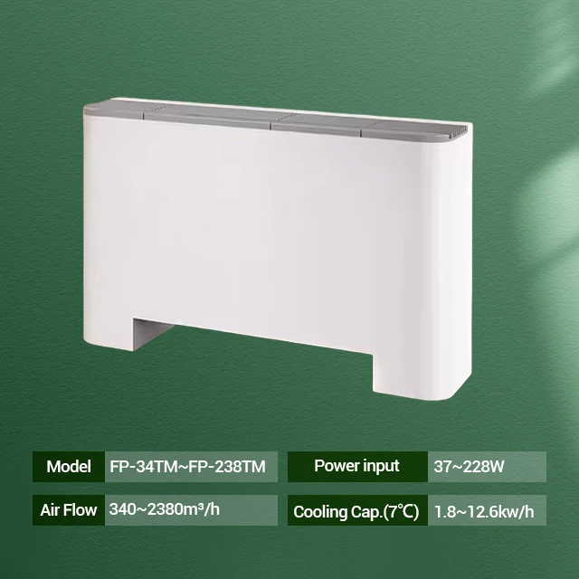 Unidade de bobina de ventilador exposta universal (FCU) para sistemas de piso e parede em água Fancoil para aquecimento e resfriamento