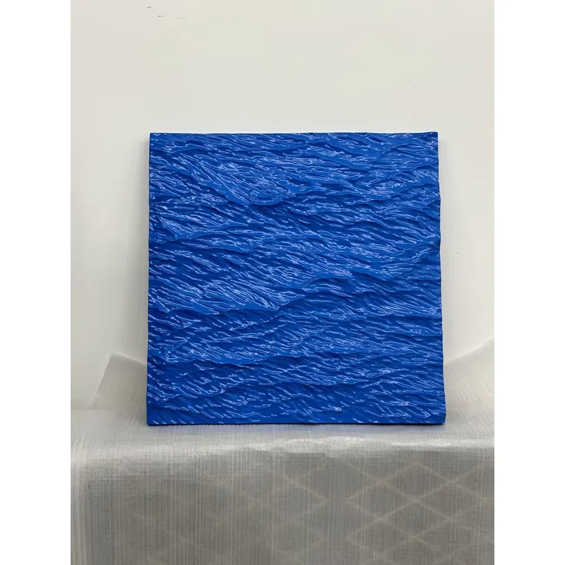 High Quality Handcrafted Tranquil Blue Water Ripples Wooden Wall Decor Artisanal Decorative Panel Wall Mural