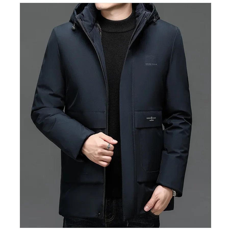 

Men's coat new jacket thickened warm men's coat hooded detachable men's coat wool windproof pad men's winter outdoor jacket